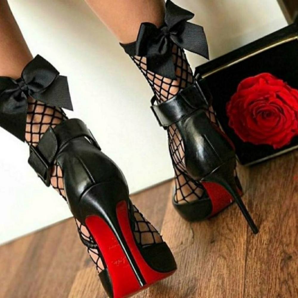 Fishnet Socks with Bow